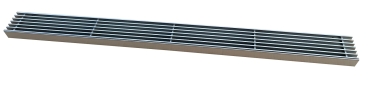 Entwässerungsrinne Edelstahl 1 Meter superflach Rost Längsstabrost, System 35/80